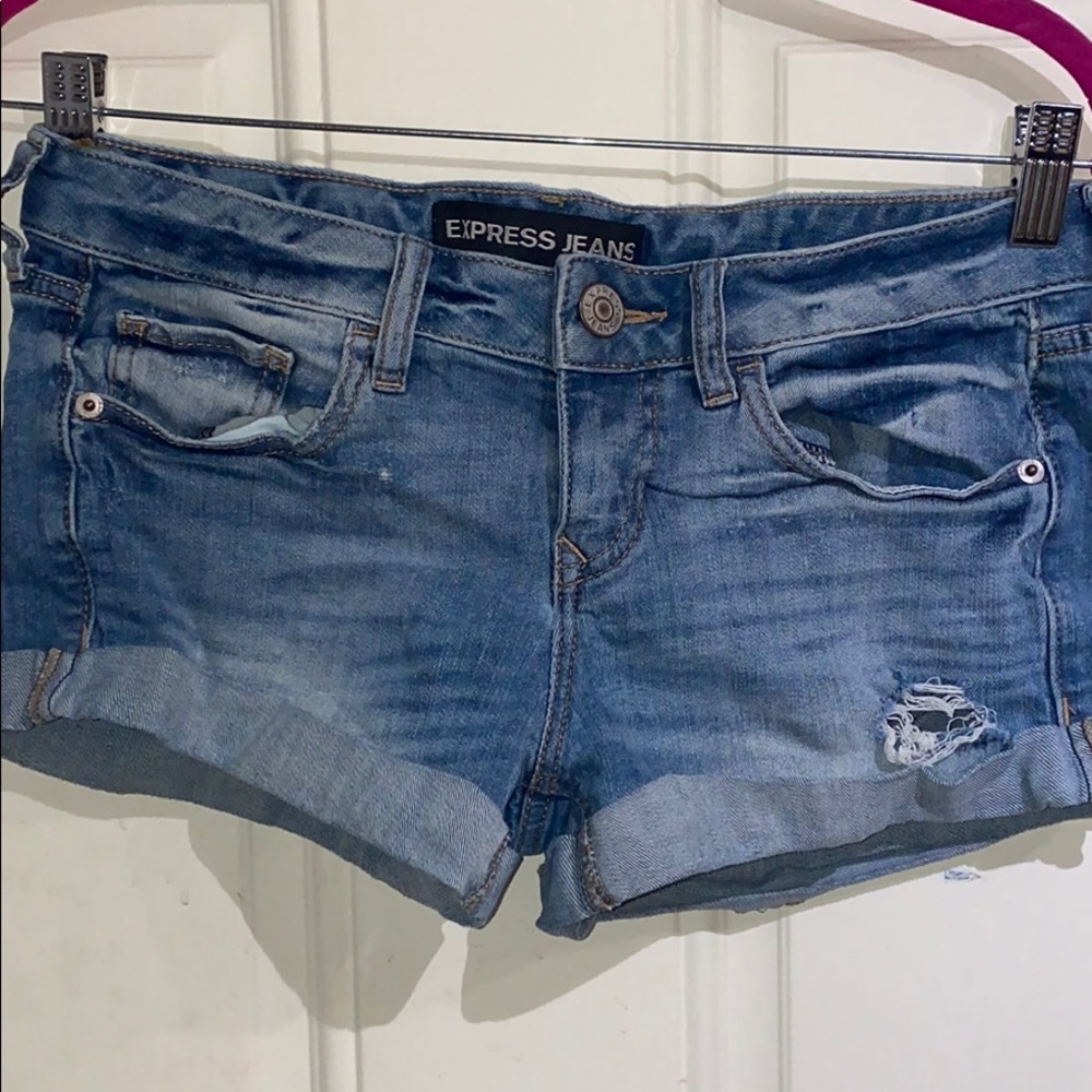 express jean shorts ripped